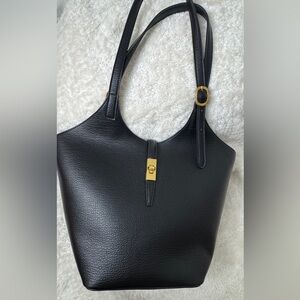 Elegant Black Leather Tote Bag